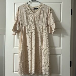 Cute cream mid length dress